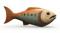Wooden Fish Sculpture: Native American Inspired Art With Photorealistic Renderings