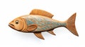 Wooden Fish Sculpture: Precisionist Style With Naturalistic Renderings