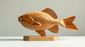 a wooden fish on white background