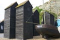 Wooden fisherman huts at Hastings, England