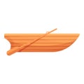 Wooden fishing boat icon, cartoon style