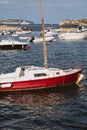 Wooden fishing boat without motor Royalty Free Stock Photo