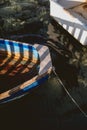 Wooden fishing boat without motor Royalty Free Stock Photo