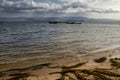 Wooden fishing boats in the drift.