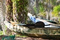 Wooden fishing canoe