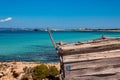 Wooden fishing shack on the beach in Formentera island, Spain Royalty Free Stock Photo