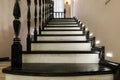 Wooden flight of stairs in a residential building