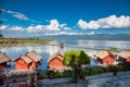 Wooden floating houses on Inle Lake in Shan, Myanmar, former Burma Royalty Free Stock Photo