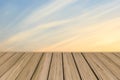 Wooden floor background aspiring to soft color sky Royalty Free Stock Photo