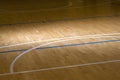 Wooden floor basketball, badminton, futsal, handball, volleyball, football, soccer court with natural lighting