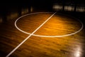 Wooden floor basketball court Royalty Free Stock Photo