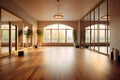 wooden floor and calm ambiance in yoga studio