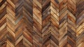 A wooden floor with a chevron pattern