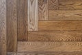 Wooden floor with fishbone tie parquet Royalty Free Stock Photo