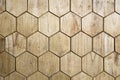 Wooden floor in form of honeycomb