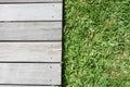 Wooden floor and grass