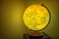 wooden floor vintage globe lamp on the wooden table Royalty Free Stock Photo