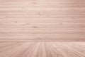 Wooden floor and wood wall room background in red brown color Royalty Free Stock Photo