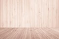 Wooden floor and wood wall room in red brown color Royalty Free Stock Photo