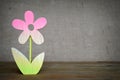 Wooden flower on grunge background Royalty Free Stock Photo