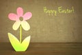 Wooden flower on grunge background Royalty Free Stock Photo