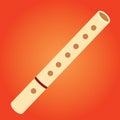 wooden flute. Vector illustration decorative design