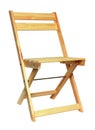 Wooden folding chair isolated