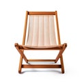 Wooden folding deck chair isolated, with clipping path Royalty Free Stock Photo