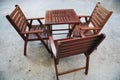 Wooden folding table and chairs