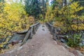 Wooden Foot Bridge Over the Stream