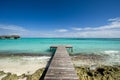 Wooden footbridge on beach Royalty Free Stock Photo