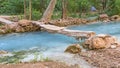 Wooden Footbridge in Havasupai Campground Royalty Free Stock Photo