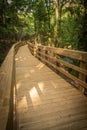 Wooden footbridge in Stanislaus fountain park