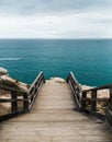 Wooden footbridge to beautiful beach Royalty Free Stock Photo