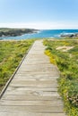 Wooden footbridge to the coast Royalty Free Stock Photo