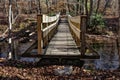 Wooden Footbridge on a Trail in the Pocono Mountains