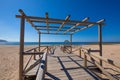 Wooden footpath pergola of Varadero Beach in Canos Meca