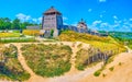 The wooden fort of Zaporizhian Sich Fort on Khortytsia Island, Zaporizhzhia, Ukraine