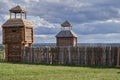 Wooden fortifications of the early middle ages. Reconstruction Royalty Free Stock Photo