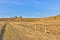 Wooden fortress in the field, old Russian wooden structure, village tower in the field Royalty Free Stock Photo