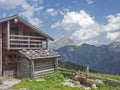 Wooden fountain in Karwendel Royalty Free Stock Photo