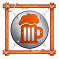 Wooden frame for beer pub Royalty Free Stock Photo