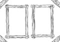 Wooden frame black on white background Royalty Free Stock Photo