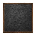 Wooden frame. Empty square frame with black stone surface texture isolated on white background. Blank frame. Signboard mockup. Old Royalty Free Stock Photo