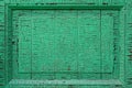 Wooden frame, free space. Background texture of wood surface with peeling green paint Royalty Free Stock Photo