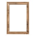 Wooden frame isolated on transparent white background. Natural wood portrait vertical rectangle rustic frame mock up Royalty Free Stock Photo