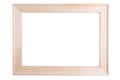 Wooden frame isolated on white background. Canvas stretcher Royalty Free Stock Photo