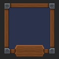 Wooden frame with metal corners