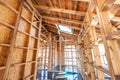 Wooden frame of a new house under construction Royalty Free Stock Photo