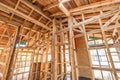 Wooden frame of a new house under construction Royalty Free Stock Photo